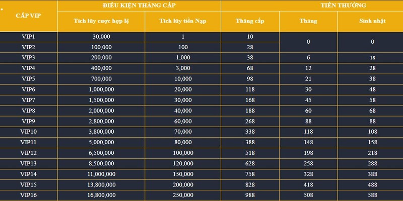 Nắm rõ quy định thăng hạng VIP để đáp ứng đủ yêu cầu
